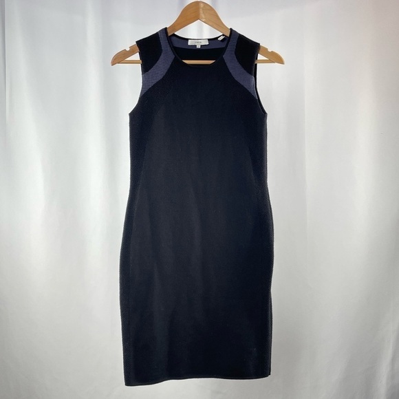 Vince Multi Stitch Wool‎ Dress in Black Hematite Size Small - Picture 3 of 7